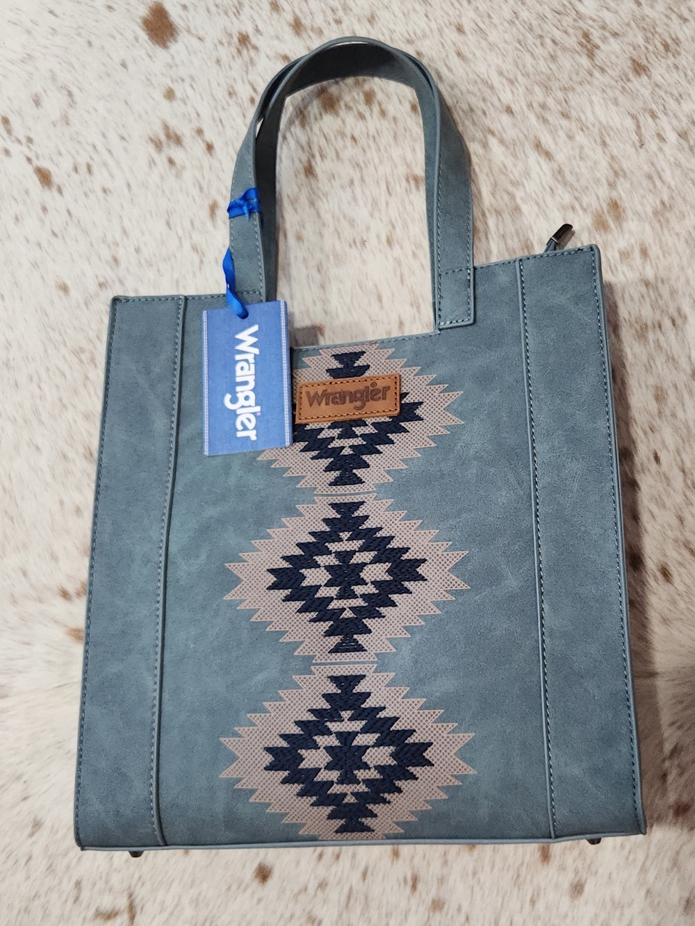 Wrangler Blue Aztec-Pattern Tote Bag